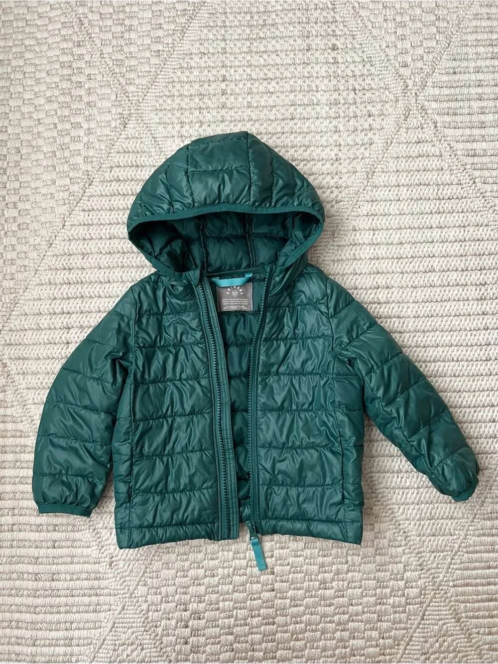 Primary Kids Lightweight Puffer Coat in Spruce